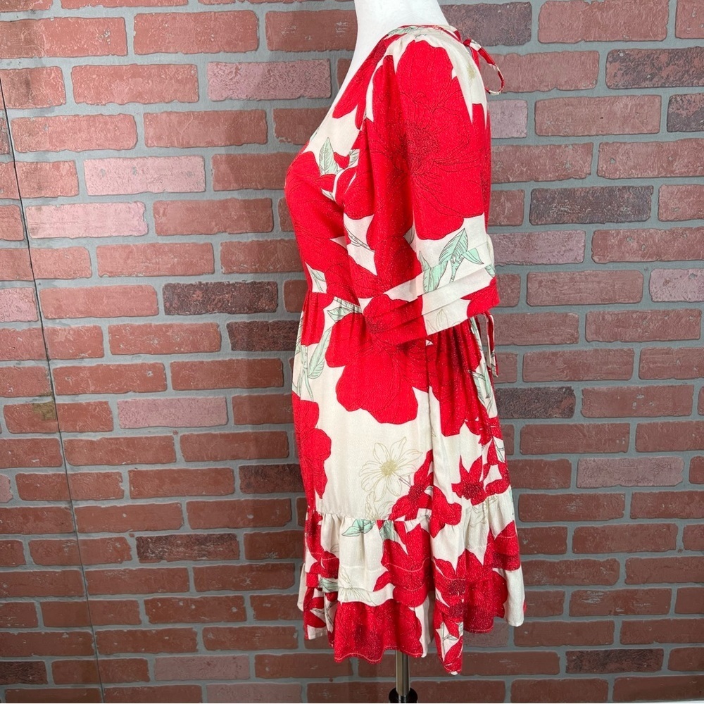 Red Floral Babydoll Dress | BOG Collective | XS - Picture 5 of 14